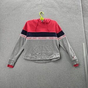 Fresno State Bulldogs Women Hoodie S Gray Embroidered Colosseum Colorblock